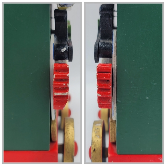 Rustic Wooden Christmas Train Snowman Locomotive Folk Art Holiday Decor 1990s - Picture 9 of 16